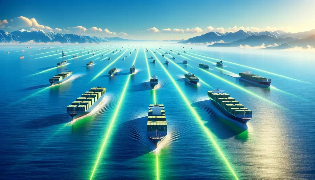 ai generated image of green shipping corridor