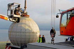 construction of an underwater pressure vessel that will be used for ocean energy storage