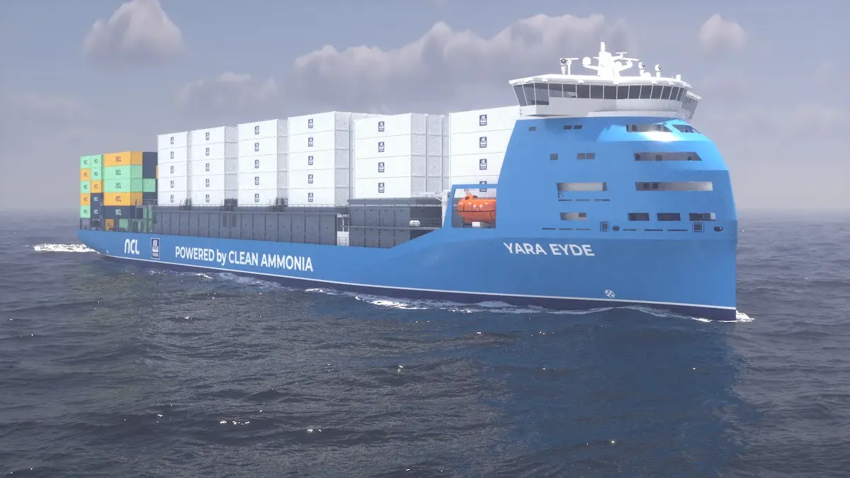 concept vessel of an ammonia fuel container ship